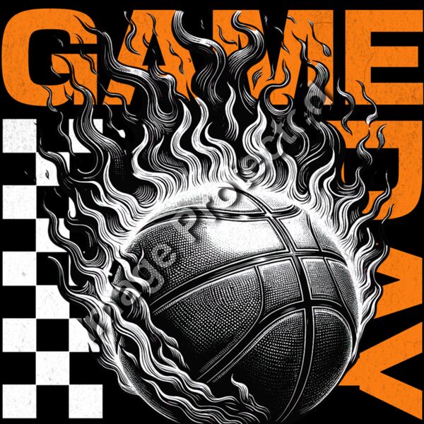 Game Day Flaming Basketball Thumbnail